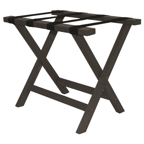 Flat Top Composite Luggage Rack, Black Finish with Black Straps